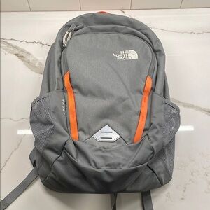 The North Face Gray and Orange Backpack